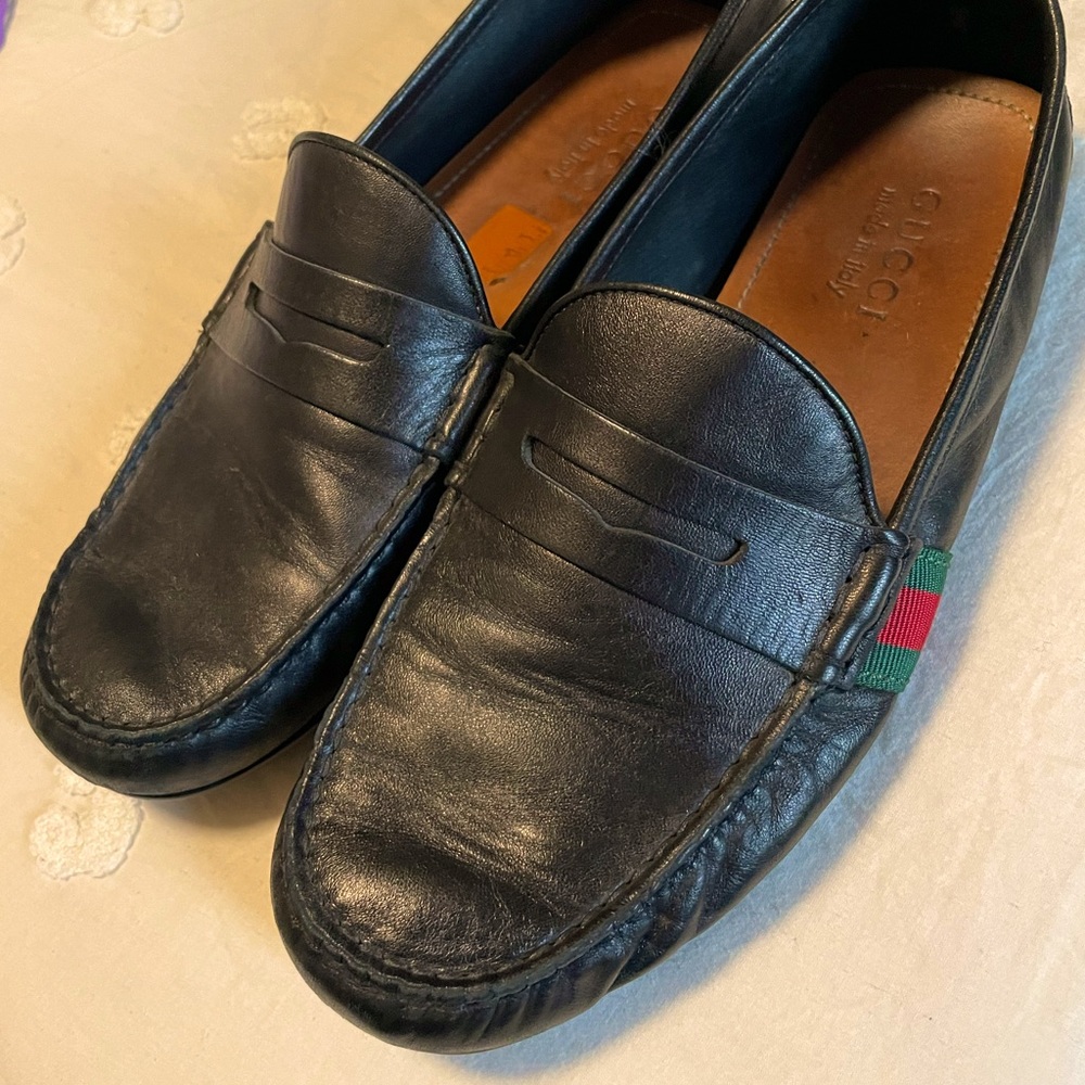 Gucci Nappa Web Kanye Driver Mens Loafers